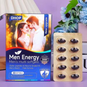 Men's Herbal Supplement with Organic Maca Root – Supports Energy, Stamina & Vitality – 60 Soft Capsules