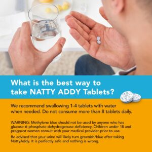 Natty Addy Maximum Strength Brain Support - Methylene Blue Pharmaceutical Grade, Caffeine and L-Theanine - Focus Supplement 60 caps
