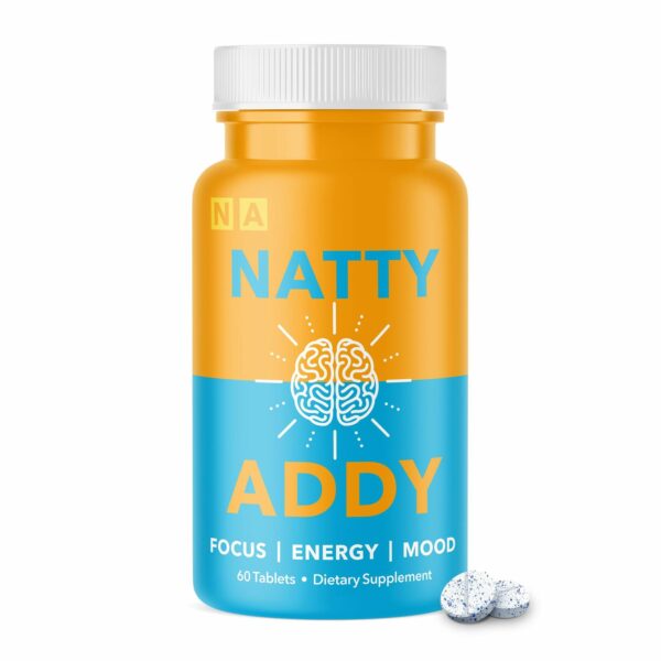 Natty Addy Maximum Strength Brain Support - Methylene Blue Pharmaceutical Grade, Caffeine and L-Theanine - Focus Supplement 60 caps