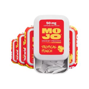 MOJO Energy Pouches, Tropical Punch Flavor, 50 mg per Caffeine Pouch, 15 Pouches, 5-Pack